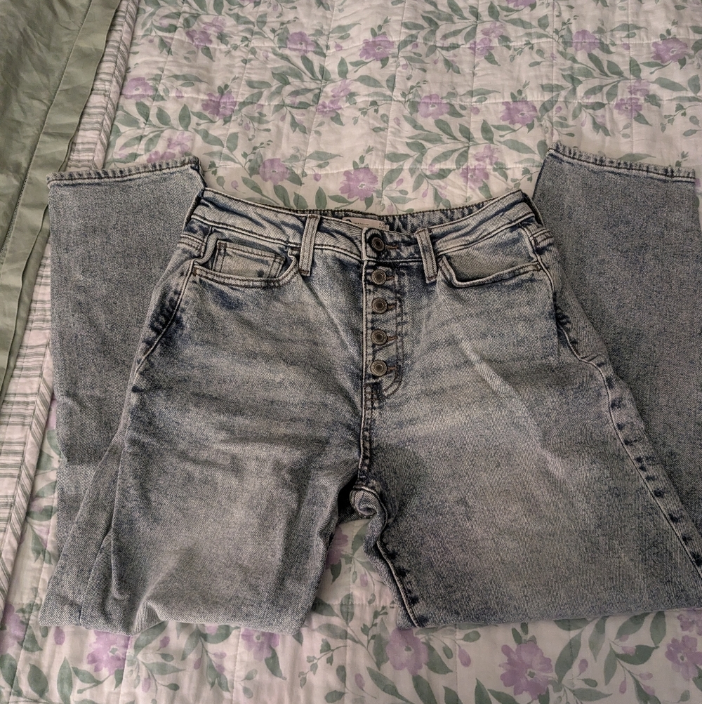 So 5/27W Acid Wash Highest Rise Mom Jean